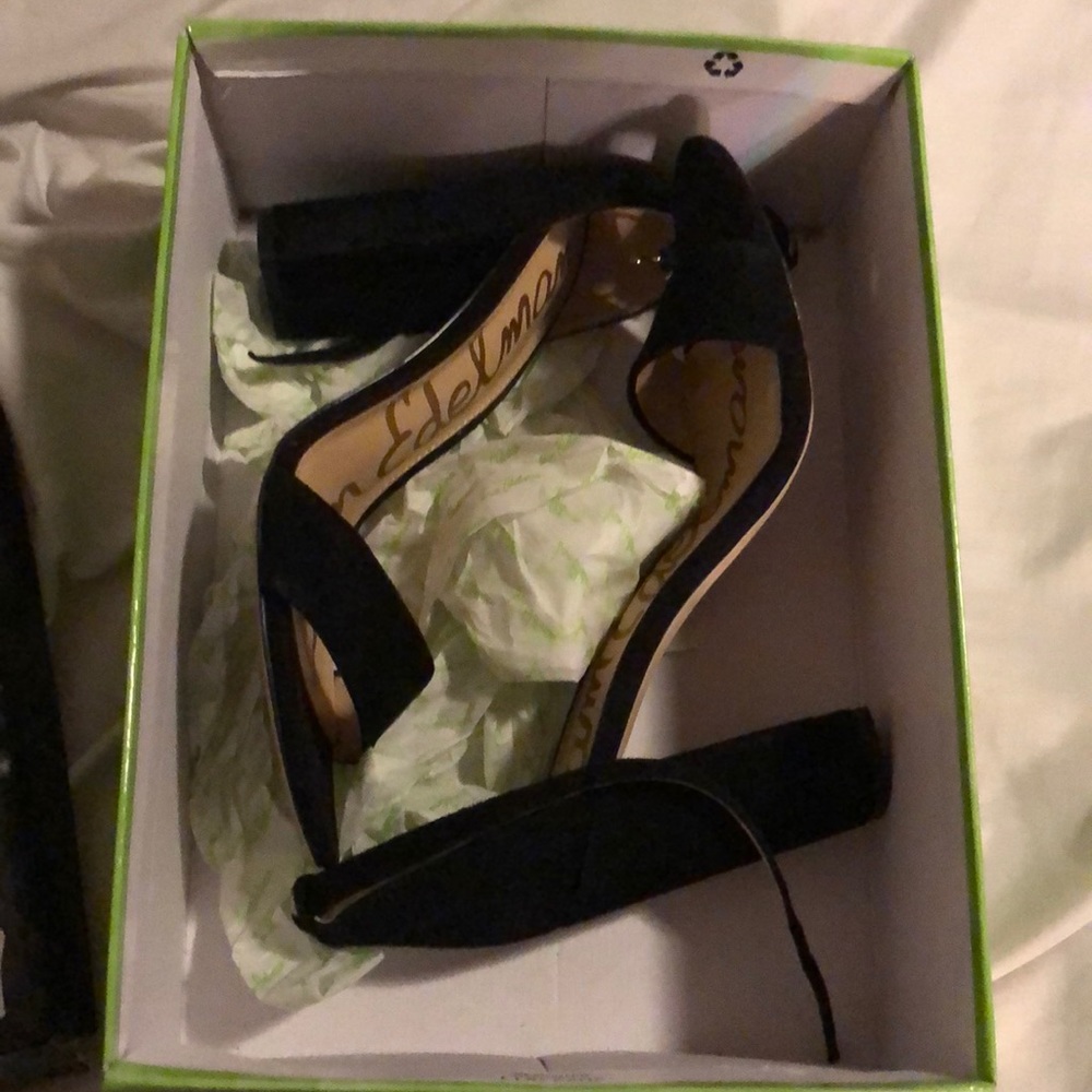 Sam edelman Yaro black suede strap heels 9.5